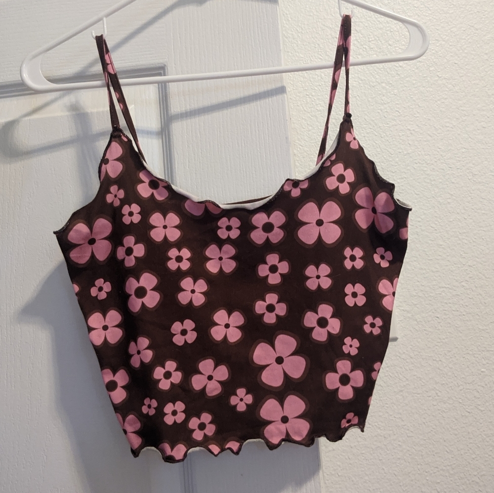 Floral Y2K style crop top